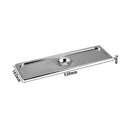 Pokrywa GN 2/4 - ze stali nierdzewnej - z wycięciem na łyżkę - 530x162x28mm