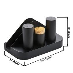 Cruet set - 4 stycken - servetter, salt & peppar & tandpetare