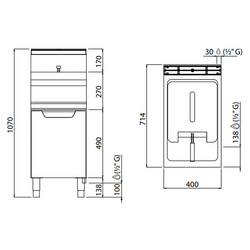 Friteuză pe gaz 15 litri (12,7 kW)
