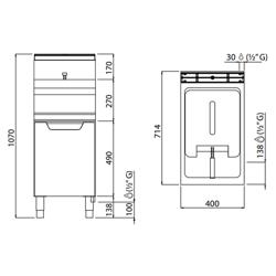 Friteuse à gaz – 15 litres – 12,7 kW