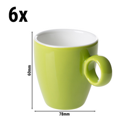 BART COLOUR CAFE- فنجان اسپرسو - 65 میلی لیتر - لیمویی - (6 عدد)