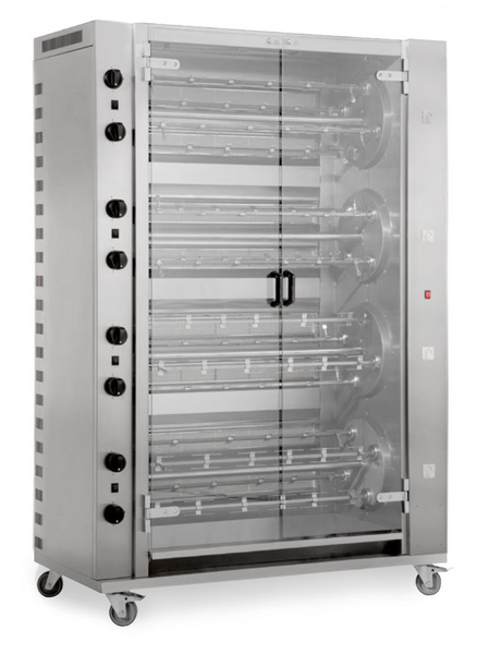 Gazlı Dönen Piliç Izgarası PREMIUM- 74,4 kW - maks. 96 Piliç için 16 Şişli