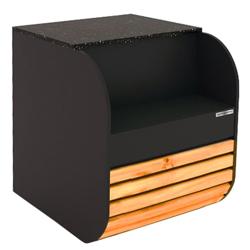 Kassa-sectie - 800x820mm - houten front - granit werkblad zwart
