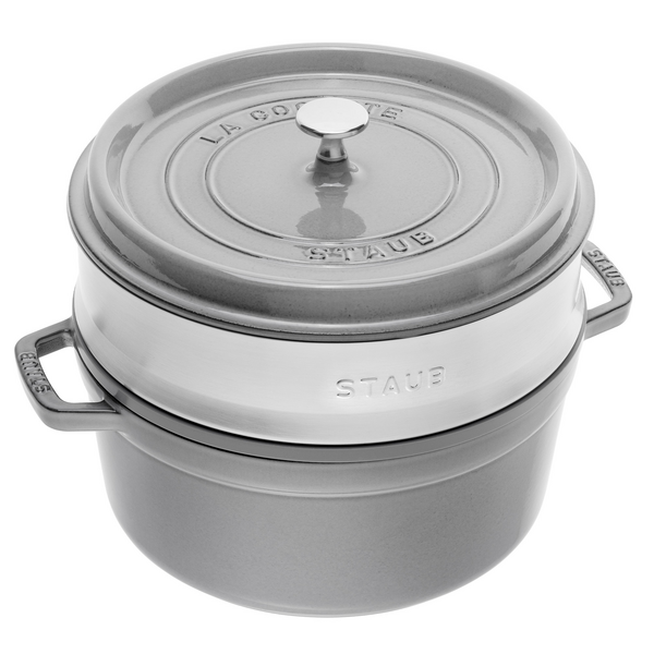 STAUB | LA COCOTTE - Buharlı pişirici uçlu güveç - Ø 260mm - Dökme demir - Grafit gri