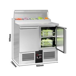 Zubereitungstisch Mini PREMIUM - 900mm - 2 Türen - 5x GN 1/6