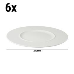 (6 szt.) WHITE DELIGHT - Talerz płytki - Porcelana - Ø 290mm - Biały