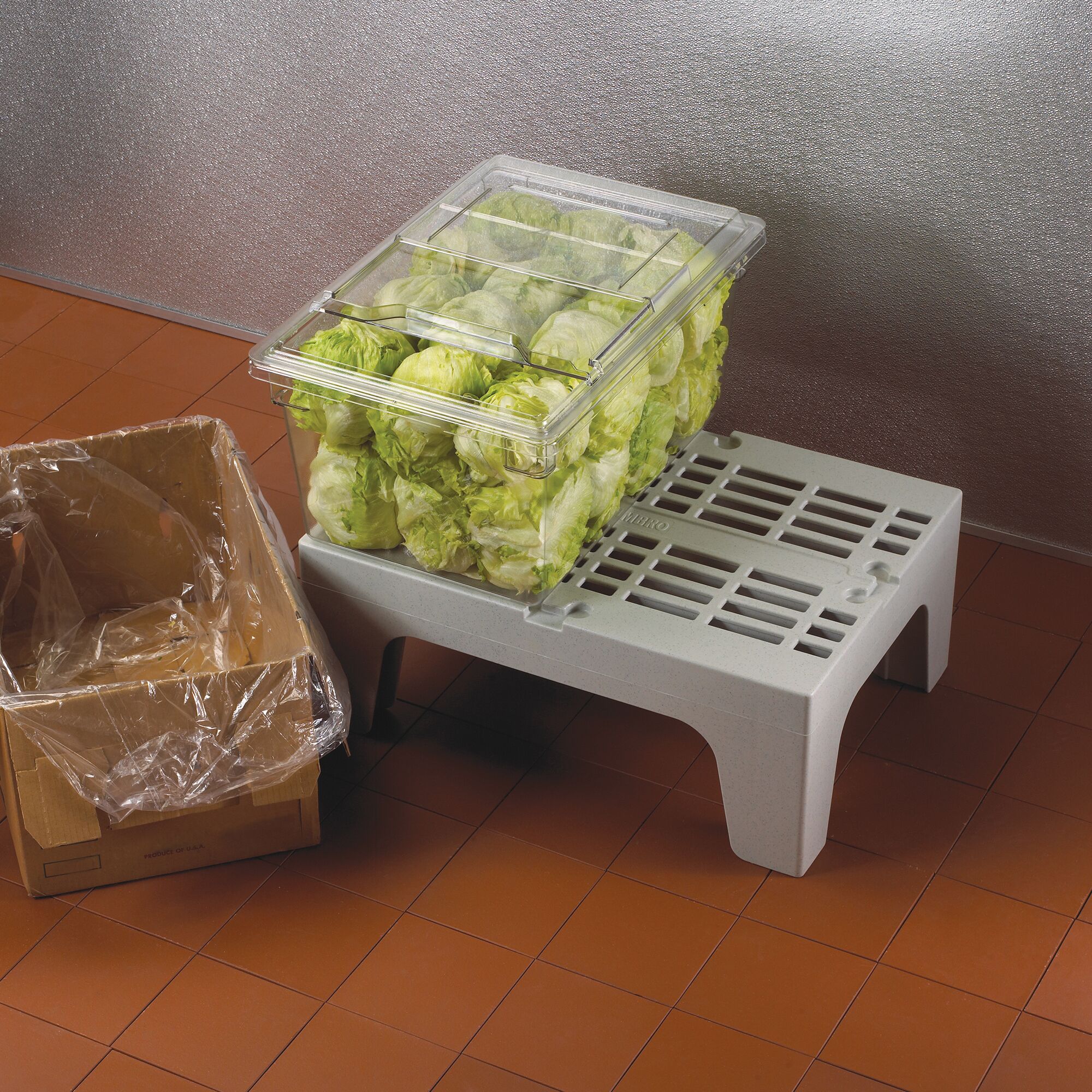 CAMBRO | S Series Heavy-Duty Dunnage Rack – Slotted Surface – 760×533×300 mm – Grey Speckled