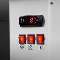Banco gastronomia professionale / Banco Macelleria  - 990x1150mm - Statica - 250 L - Vetro curvo - Colore Giallo