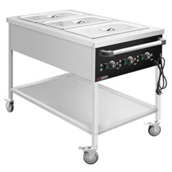 Chariot bain-marie – 3 kW – GN 1/1 – Température des cuves réglable séparément