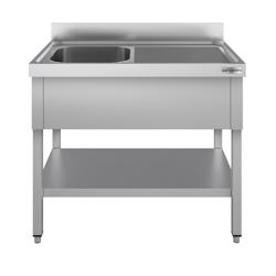 Stół zlewozmywakowy ECO - 1400x600 mm - z półką dolną i 1 zlewem po lewej stronie