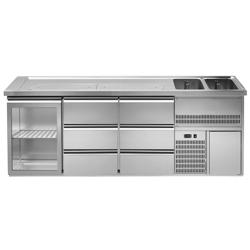 Barkoeling PREMIUM PLUS - 2500x700mm - 1 glazen deur & 6 laden