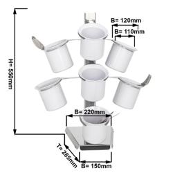 Bac à couverts - acier inoxydable - avec 7 compartiments