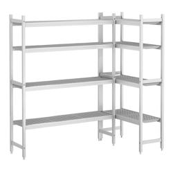 Conjunto de estante de aluminio - forma de L - profundidad de instalación: 360 mm