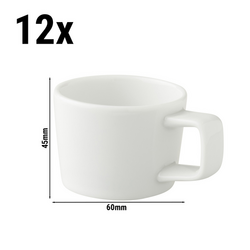 (12 Stück) WHITE DELIGHT - Espressotasse - 70ml - Weiß