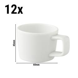 (12 pièces) WHITE DELIGHT - Tasse à espresso - 70ml - Blanc	