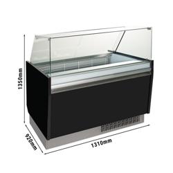 Vetrina Gelato LIAM - 1310mm - Refrigerazione statica - per 10+10x Vasca da gelato da 5 Litri - Nero