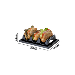 Snackwave - met 3 planken, verzonken greep & Sapgroef - Polystyreen - Zwart