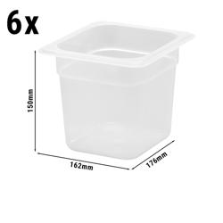 (6 pieces) CAMBRO | Gastronorm Container - 1/6 - Polypropylene - Translucent - 150mm