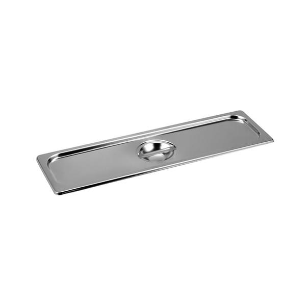 RVS GN-deksel GN 2/4 - met lepeluitsparing - hoogte: 28mm - 530x162mm