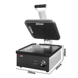 Kontaktgrill / Hamburger Grill - 2,2 kW - unten Glatt & oben Gerillt - Grillfläche: 350x330mm