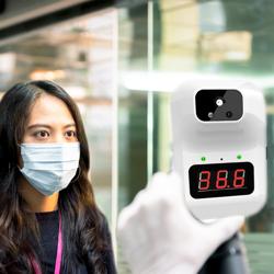 Thermomètre infrarouge - Numérique - avec alarme de température - 0°C à 100°C | 32°C à 42°C - Support inclus