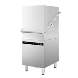 Lavastoviglie a capotta professionale - Touch screen - 9,66kW - con pompe dosatrici detergente & brillantante & pompa di lavaggio - con tavolo di alimentazione sinistra & tavolo di scarico destra