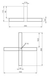 Commercial Skewer stand – For doner kebab/gyros spits - Stainless steel - 39×39 cm - Ø16 mm max