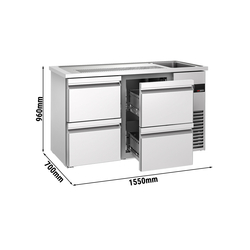 Pivski štand PREMIUM - 1550x700 mm - 4 ladice