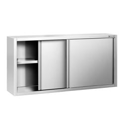 Commercial Stainless Steel Wall Cabinet, Sliding Doors PREMIUM – 1600x400x800 mm - 2 Doors