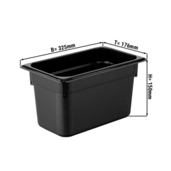 Recipiente GN em policarbonato 1/3 - preto -  profundidade 150 mm