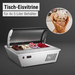 Vitrine à glace de table - 805mm - Pour 4x 5L bacs à glace - Couvercle bombé