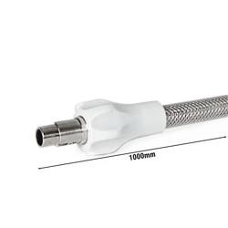 Tubo flessibile per gas - 1000mm - EN14800 - alta flessibilità | robusto - compatibile con presa gas Tipo A e B DIN 3383 | Rp1/2" ISO 7 | M27x2 DIN 13 | opzione: G1/2" femmina, tenuta piana