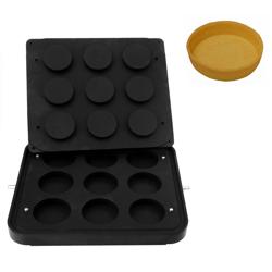 Tartlet Mould Plates - Round - Ø 81mm - for 9 tartlets - compatible with TMPIC tartlet machine