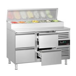 Commercial Saladette Prep Counter PREMIUM - 1360x700mm - 4 Drawers - for 7x GN 1/3