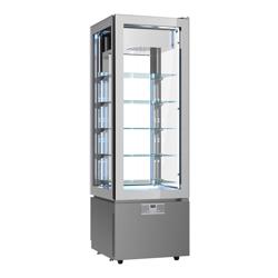 Vitrine réfrigérée négative 4 faces vitrées / Vitrine panoramique négative - 324L - 600mm - avec 5 étagères en verre - 1 porte vitrée - Pour FR