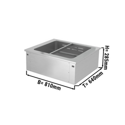 Встраиваемая Водяная  Баня  (Bain-marie)   0,8 м -  2x GN 1/1