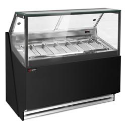 Commercial Ice Cream Display Freezer THEO 1300mm – 6x 5 L pans - ventilated cooling - black
