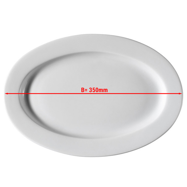 (24 db) PERA Fehér - Tányér ovális - Ø 35 cm