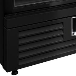 Přístěnný chladicí regál - 2 520 mm - 1 900 l - od +2 do +8 °C - s 4 skleněnými křídlovými dveřmi, s dvojitým zasklením & 5 policemi - černá matná