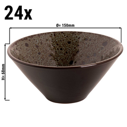 (24 Stück) TURKEY - Schale - Ø 150mm  500 ml - Braun / blau