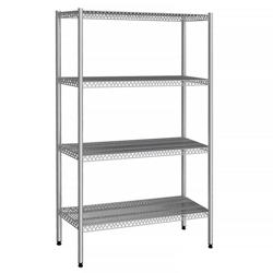 Étagère en inox - 1070 x 460 mm - avec 4 étagères grillagées (fixes)