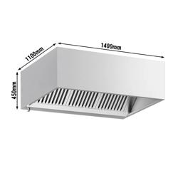 Commercial Wall-Mounted Extractor Hood – 1400mm – with Baffle Filters & Lighting