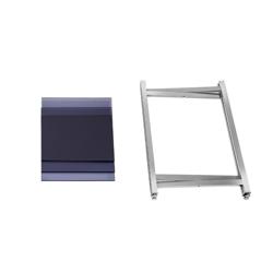 Nerezový odkládací stolek - skládací - s deskou z plexiskla - 50x50 cm