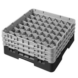 CAMBRO | CAMRACK® - Glazenwasmand 1/1 - 49 vakken - met 3 verlengstukken - 500x500mm - Zwart