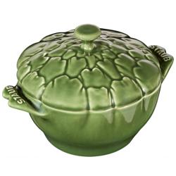 STAUB | CERAMIQUE - Cocotte - Forma de anghinare - Ø 130mm - Ceramică - Verde busuioc