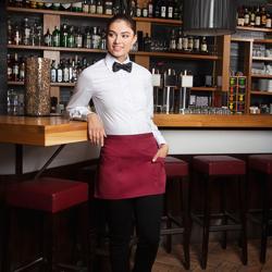 (6 st.) Karlowsky - Förkläde Basic slips med ficka - Bordeaux