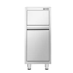 Pattumiera PREMIUM - 400x500x940mm - con coperchio basculante, 2 ruote - Acciaio inox AISI 430
