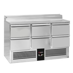 Commercial Refrigerated Prep Table PREMIUM – 1368 mm – 6-Drawer – 8× GN 1/6 – R290 (78 g)