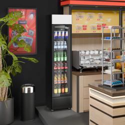 Vitrine réfrigérée à boissons - 145 litres - design sans cadre - avec 1 porte vitrée et écran publicitaire