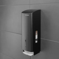 AIR-WOLF | WC papierdispenser - voor 3 huishoudrollen - RVS - Mat zwart